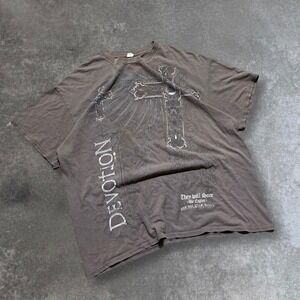 Mens Graphic T‎ Shirt Cross Devotion Religious Tee Oversized